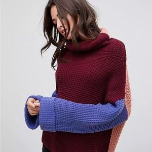 Free People Park City Colourblock Rollneck Jumper
